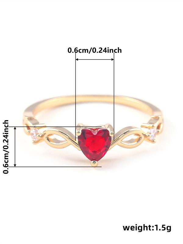 Mother's Day Gift Women's Elegant Rhinestone Decor Heart Design Promise Ring, 1 Piece Trendy Exquisite Engagement Ring, Chic F ashionable Dainty Jewelry As Gift for Girlfriend, Wedding Promise Rings, Promise Ring Gf HNJZ0027