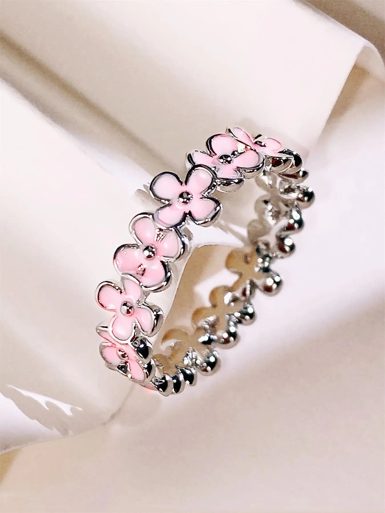 Mother's Day Gift Fashion Flower Design Cuff Ring, Unique Rings for Women, Elegant Women's Accessories for Wedding & Engagement, Casual Matching Jewelry for Party, Daily Clothing, Statement Ring HNJZ0020