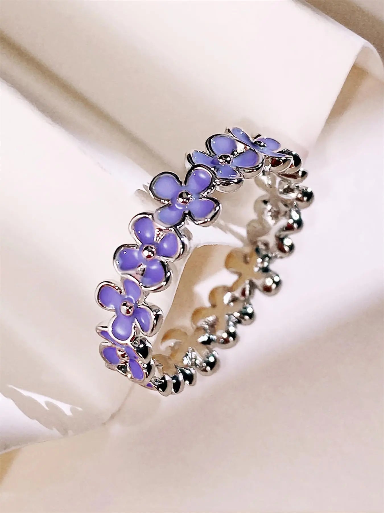 Mother's Day Gift Fashion Flower Design Cuff Ring, Unique Rings for Women, Elegant Women's Accessories for Wedding & Engagement, Casual Matching Jewelry for Party, Daily Clothing, Statement Ring HNJZ0020