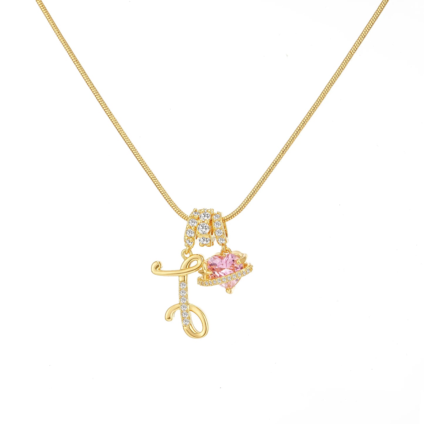 Art-designed personalized name letter necklace, free of allergenic ingredients, with adjustable size. It is an excellent Valentine's Day gift for women and girls HNXL0009