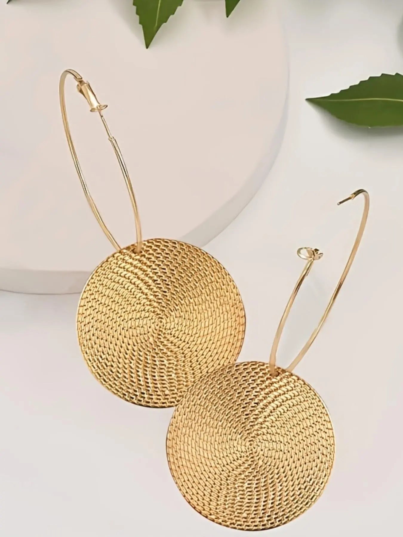 Fashionable Round Shaped Hoop Earrings, Circle Shape Earrings, Fashion Jewelry for Party, Daily Clothing Decor, Trendy All-match & Exquisite Jewelry for Birthday Gift HNEH0009