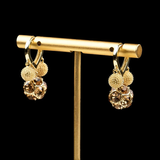Durian Hoop Earrings 14K Gold Plated Unique Fruit Inspired Earrings Sparkling Rhinestone Statement Jewelry, Trendy Hoop Earrings for Women Gift HNEH0037