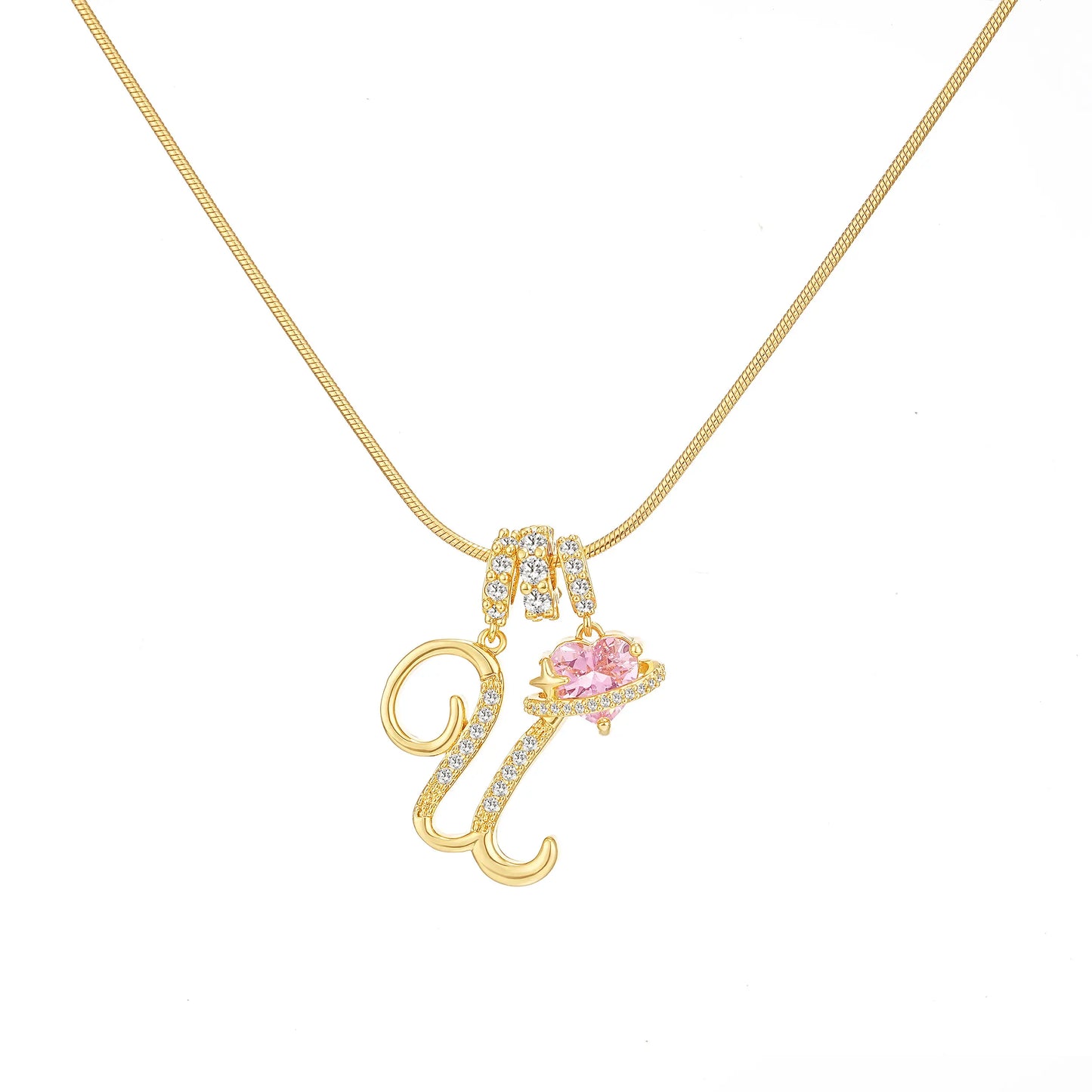Art-designed personalized name letter necklace, free of allergenic ingredients, with adjustable size. It is an excellent Valentine's Day gift for women and girls HNXL0009