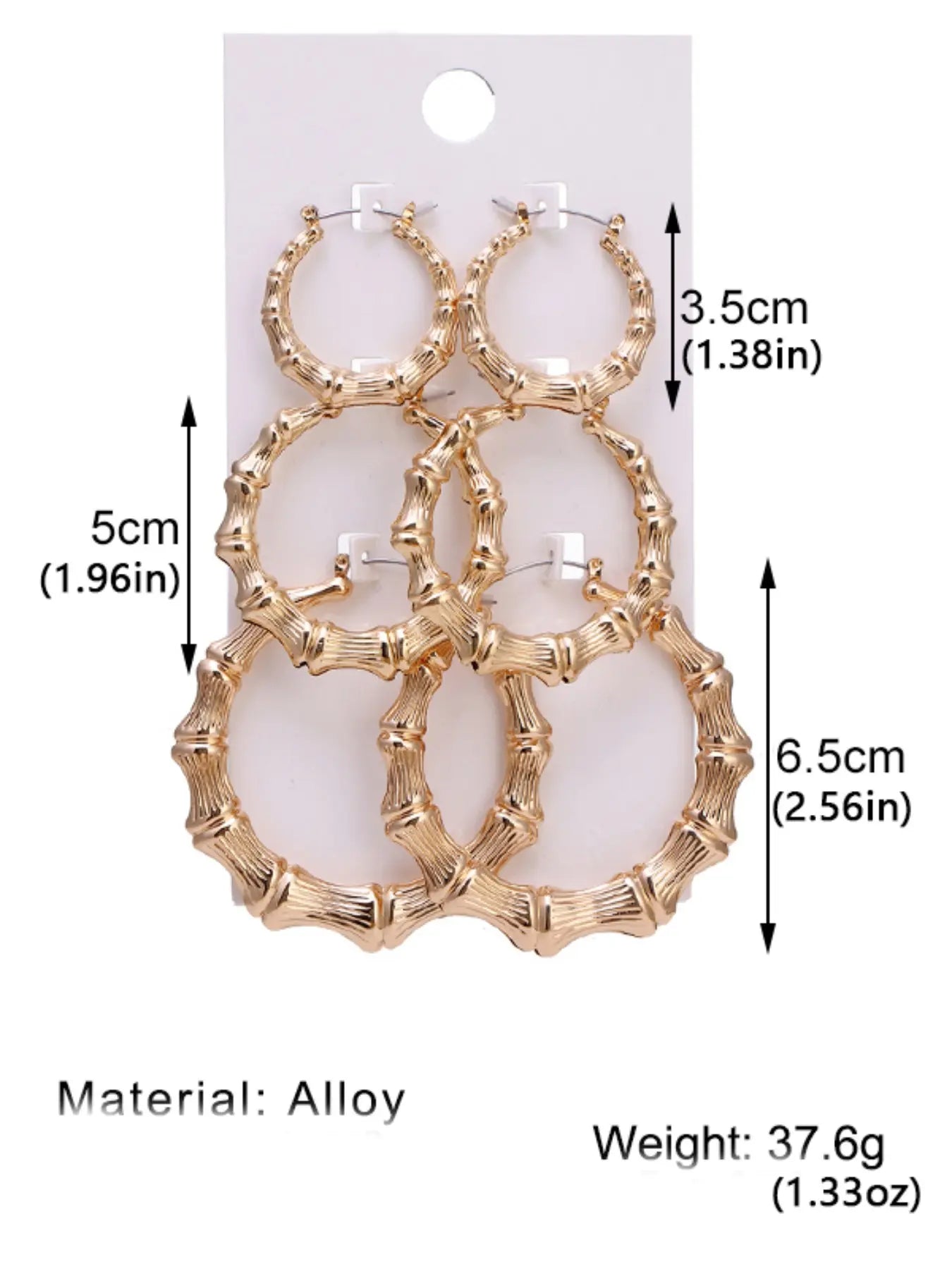 Creative Bamboo Joint Design Hoop Earrings, Hoop Earring Sets, Fashionable Jewelry for Women & Girls, Trendy All-match & Exquisite Jewelry for Birthday Gift, High Quality Earrings HNEH0017