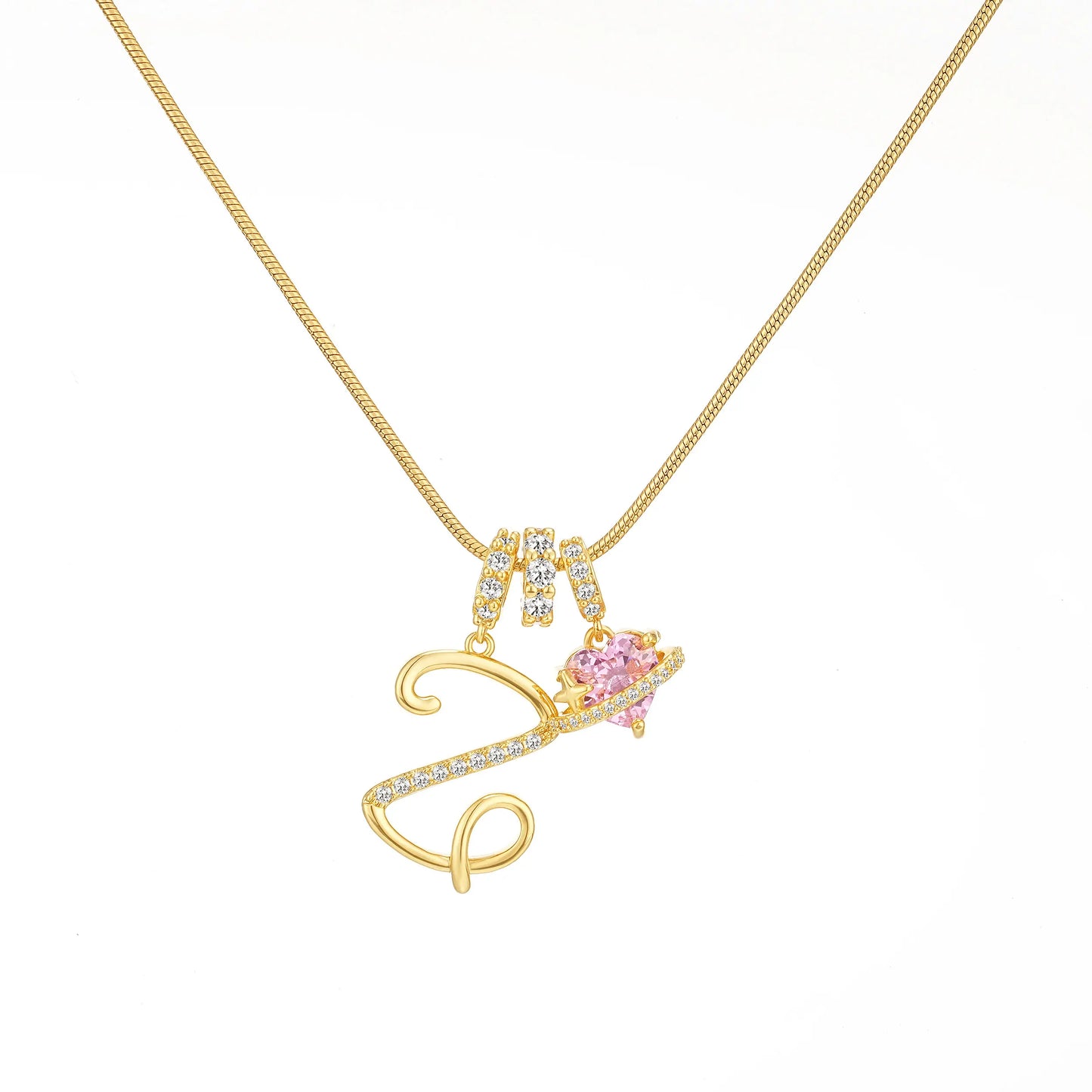 Art-designed personalized name letter necklace, free of allergenic ingredients, with adjustable size. It is an excellent Valentine's Day gift for women and girls HNXL0009