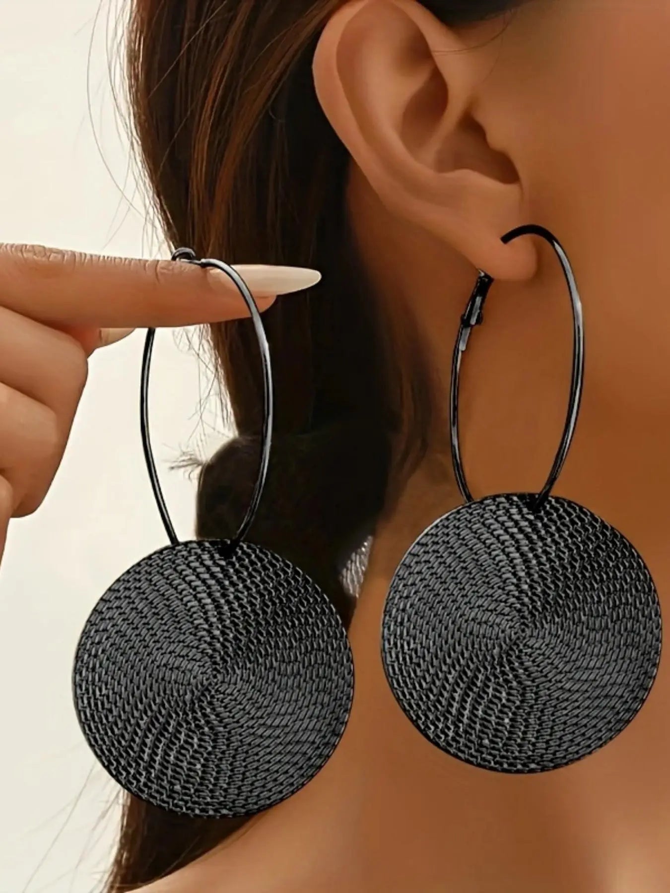 Fashionable Round Shaped Hoop Earrings, Circle Shape Earrings, Fashion Jewelry for Party, Daily Clothing Decor, Trendy All-match & Exquisite Jewelry for Birthday Gift HNEH0009