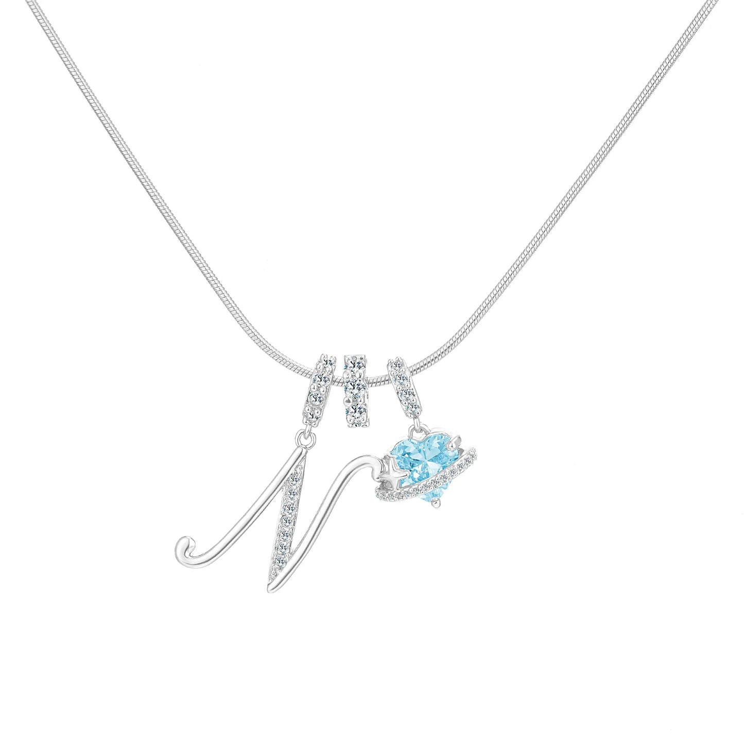 Art-designed personalized name letter necklace, free of allergenic ingredients, with adjustable size. It is an excellent Valentine's Day gift for women and girls HNXL0009