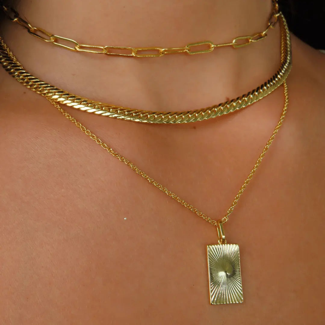 Gold or Silver Plated Women's Waterproof Link Up Necklace HNXL0020