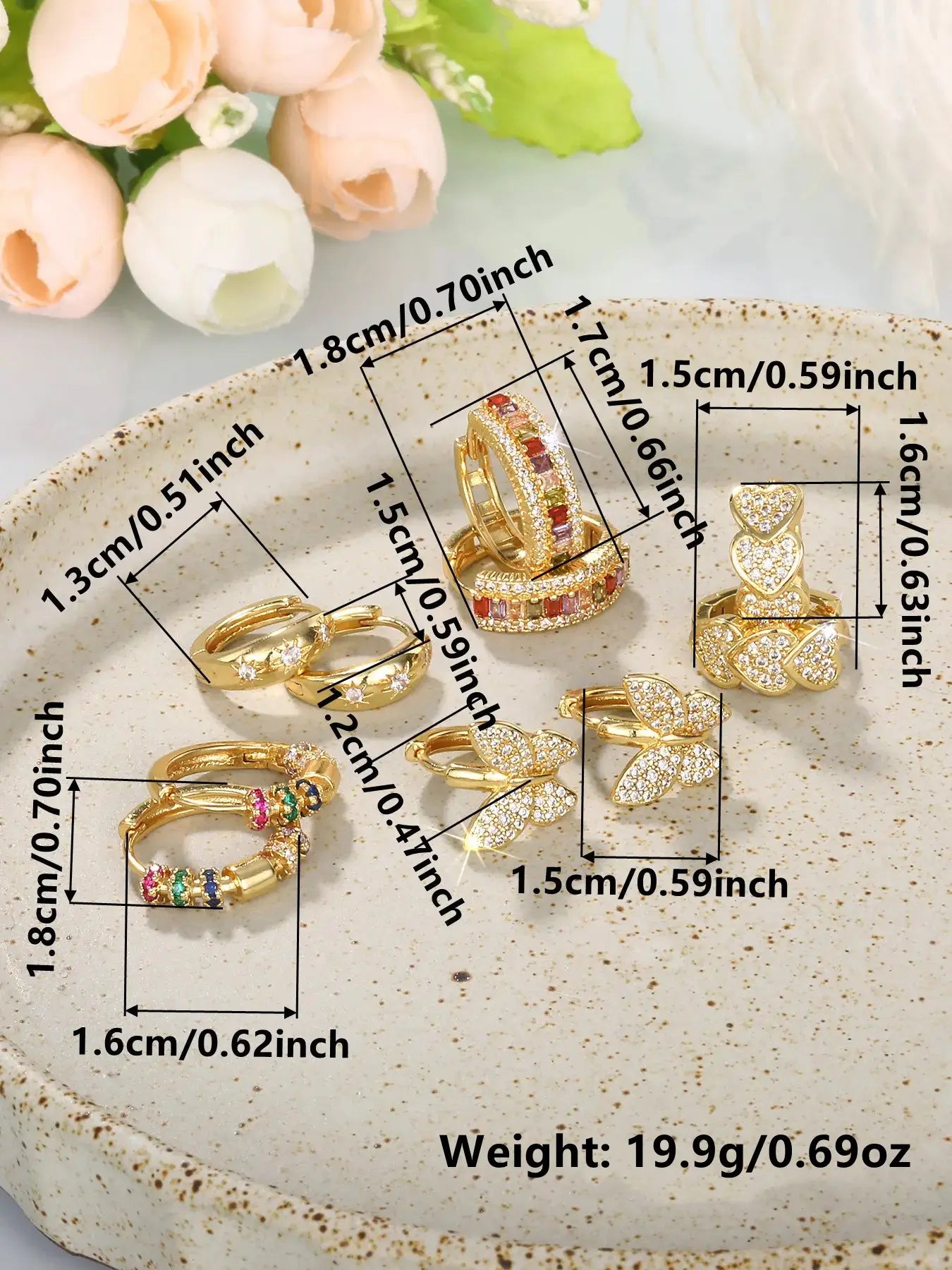 Women's Elegant Butterfly & Heart Design Hoop Earrings, Fashionable Exquisite Hoop Earrings, Trendy All-match Jewelry as Gift for Daily & Party Decor, Heart Shaped Earrings HNEH0021