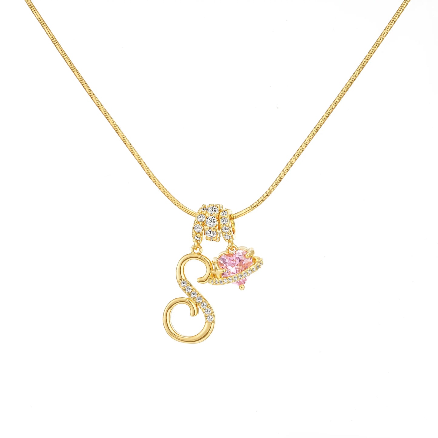 Art-designed personalized name letter necklace, free of allergenic ingredients, with adjustable size. It is an excellent Valentine's Day gift for women and girls HNXL0009