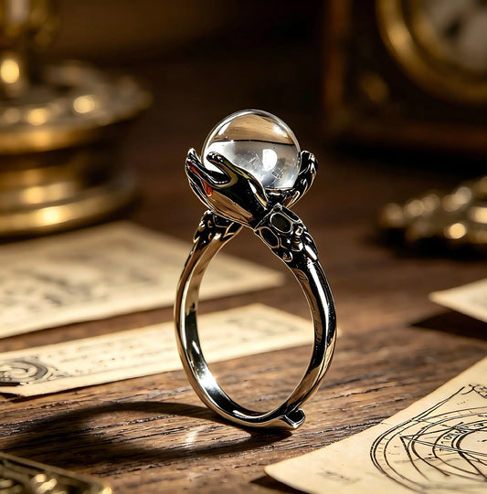 Vintage Guardian Crystal Center Unique Rings with Adjustable Band - Jewelry for Women, Funky Unique Accessories, Fits 6-10, Thoughtful  Fashion Accessory，2026 Gear Up For Memorial Day Campaign HNJZ0039