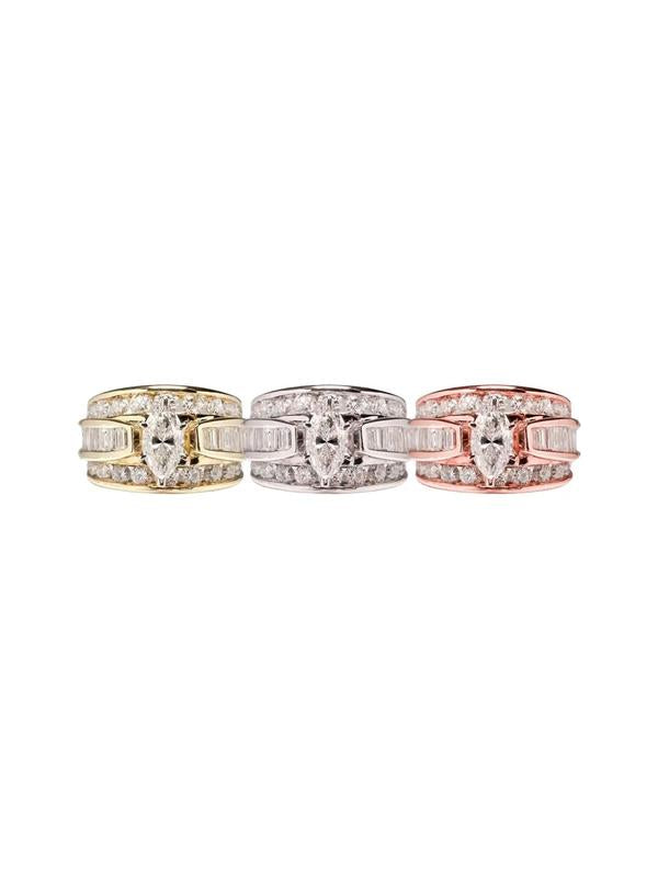 Fashion Artificial Crystal Decorated Ring, Pave Engagement Ring, Wedding Engagement Party Accessories for Women, Trendy Accessories for Party and Daily Life HNJZ0001