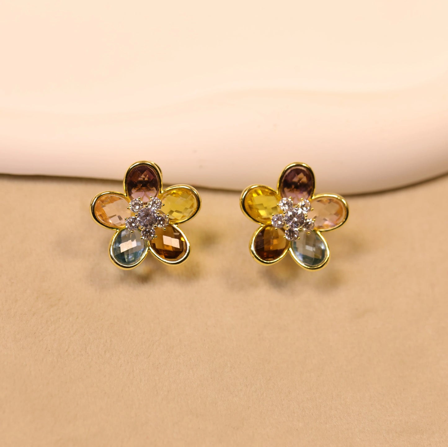 Elegant Floral Gemstone Earrings for Women, Non Tarnish Everyday Jewelry, Daily Wear, Trendy Gift for Her, Luxury Fashion, Holiday Haul Deals, Spring Jewelry, Mother’s Day Gift, Spring Glow Up HNEH0059