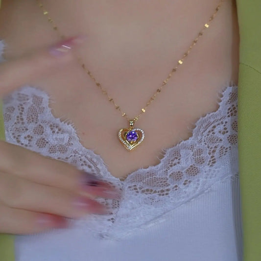 Heart Pendant Necklace for Women 2025, Gold-Plated Dainty Chain, Minimalist Chic Jewelry Gift for Her HNXL0003