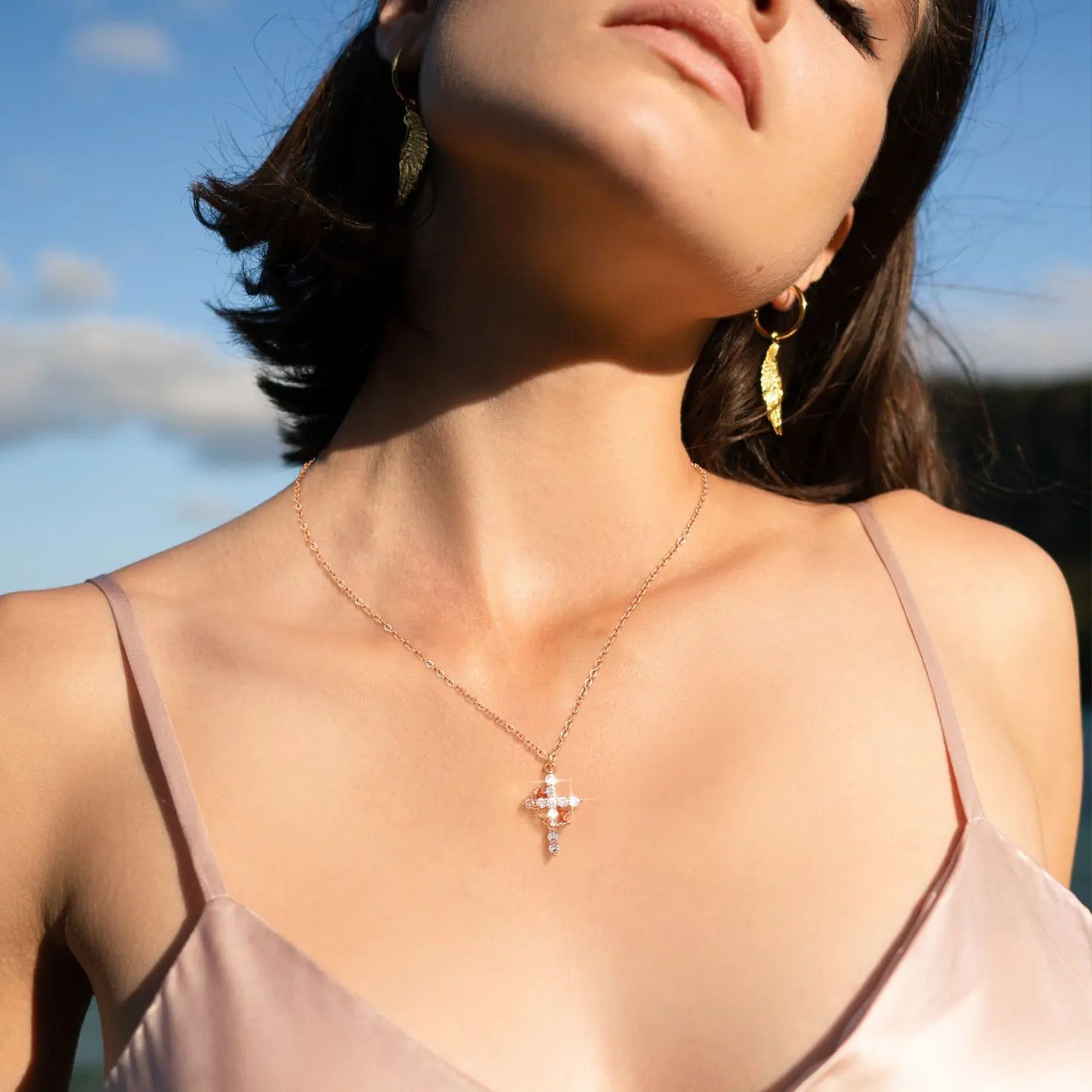 Easter Gifts Upgraded Crown Cross Necklace for Women, Crown Cross Pendant Necklace, Non-Tarnish Faith Jewelry for Women, Christian Religious Gifts for Her HNXL0028