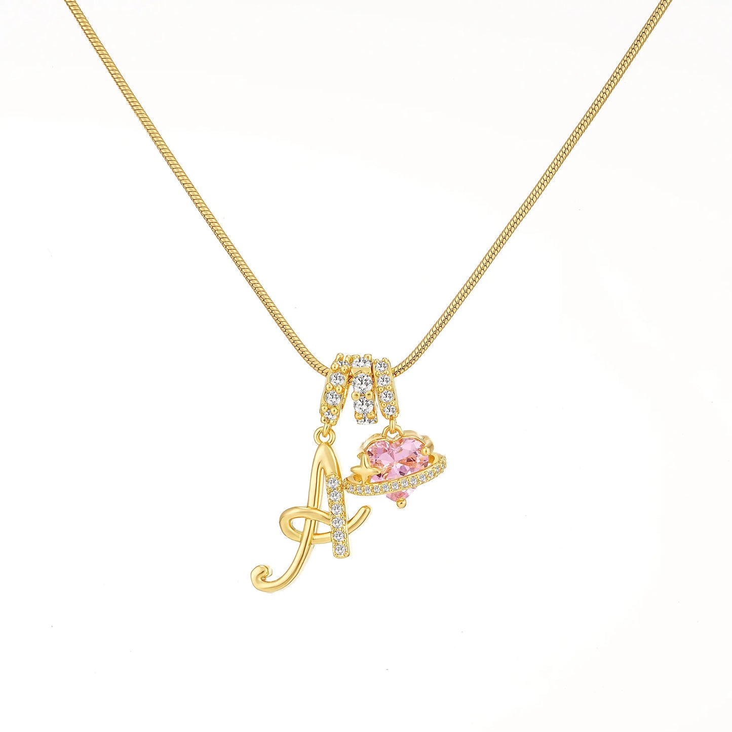 Art-designed personalized name letter necklace, free of allergenic ingredients, with adjustable size. It is an excellent Valentine's Day gift for women and girls HNXL0009