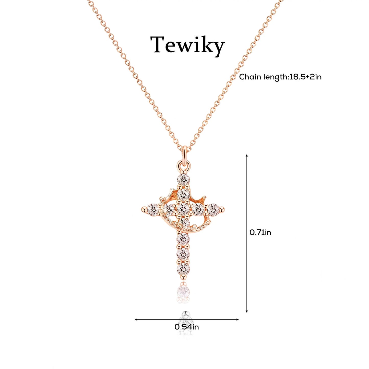 Easter Gifts Upgraded Crown Cross Necklace for Women, Crown Cross Pendant Necklace, Non-Tarnish Faith Jewelry for Women, Christian Religious Gifts for Her HNXL0028