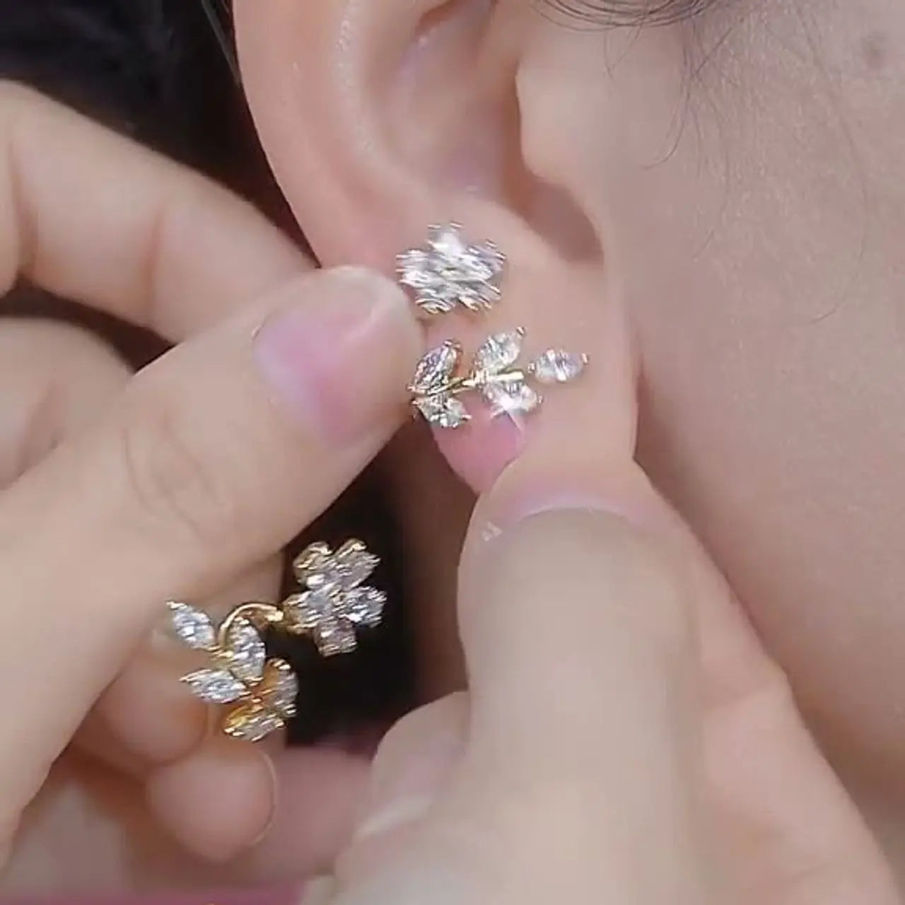 Green Leaf Stud Earrings for Women, Fresh Design,  Cute Elegant Jewelry for Daily Wear HNEH0055