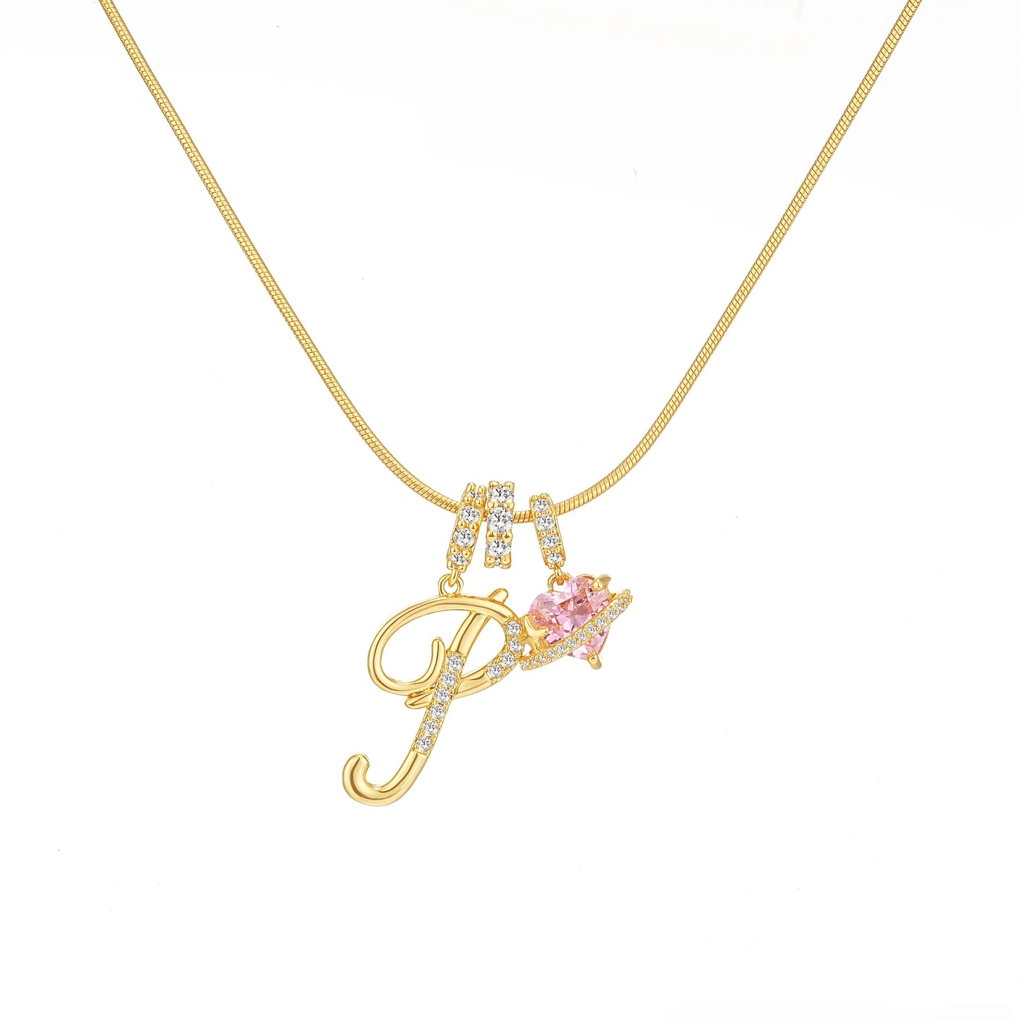 Art-designed personalized name letter necklace, free of allergenic ingredients, with adjustable size. It is an excellent Valentine's Day gift for women and girls HNXL0009