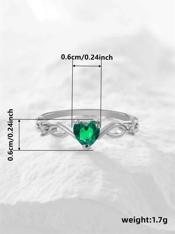 Mother's Day Gift Women's Elegant Rhinestone Decor Heart Design Promise Ring, 1 Piece Trendy Exquisite Engagement Ring, Chic F ashionable Dainty Jewelry As Gift for Girlfriend, Wedding Promise Rings, Promise Ring Gf HNJZ0027