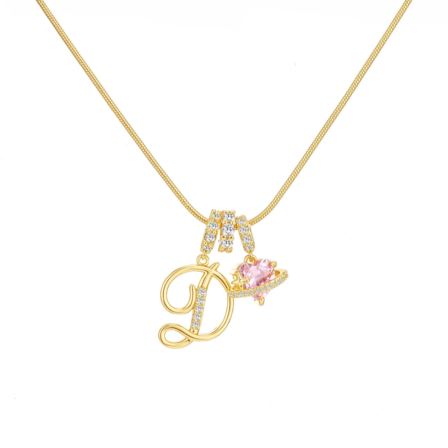 Art-designed personalized name letter necklace, free of allergenic ingredients, with adjustable size. It is an excellent Valentine's Day gift for women and girls HNXL0009
