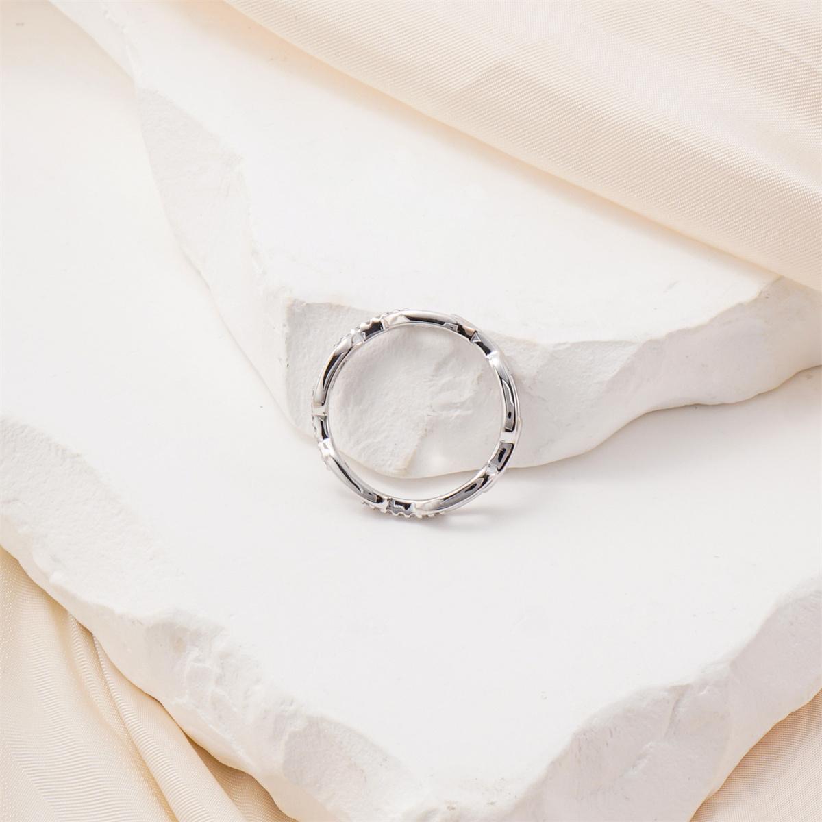 Moissanite Hip Hop Unisex Chained Ring Copper Ring Jewelry Perfect Birthday Engagement Wedding Anniversary Gift for Men Women HNJZ0006