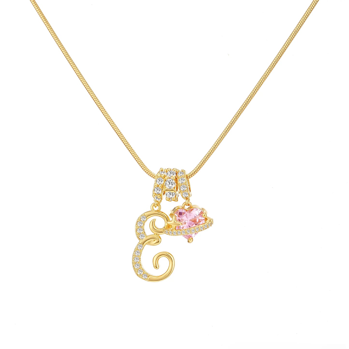 Art-designed personalized name letter necklace, free of allergenic ingredients, with adjustable size. It is an excellent Valentine's Day gift for women and girls HNXL0009