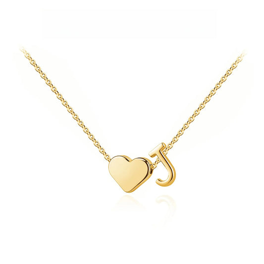 Tiny Initial Necklaces for Women Golden Heart Letter A-Z Necklace Dainty Heart Name Necklace Personalized Initial Tag Pendant Birthday Gifts Anniversary Gifts Jewelry for Women Girls Mother's Day Gift HNXL0008