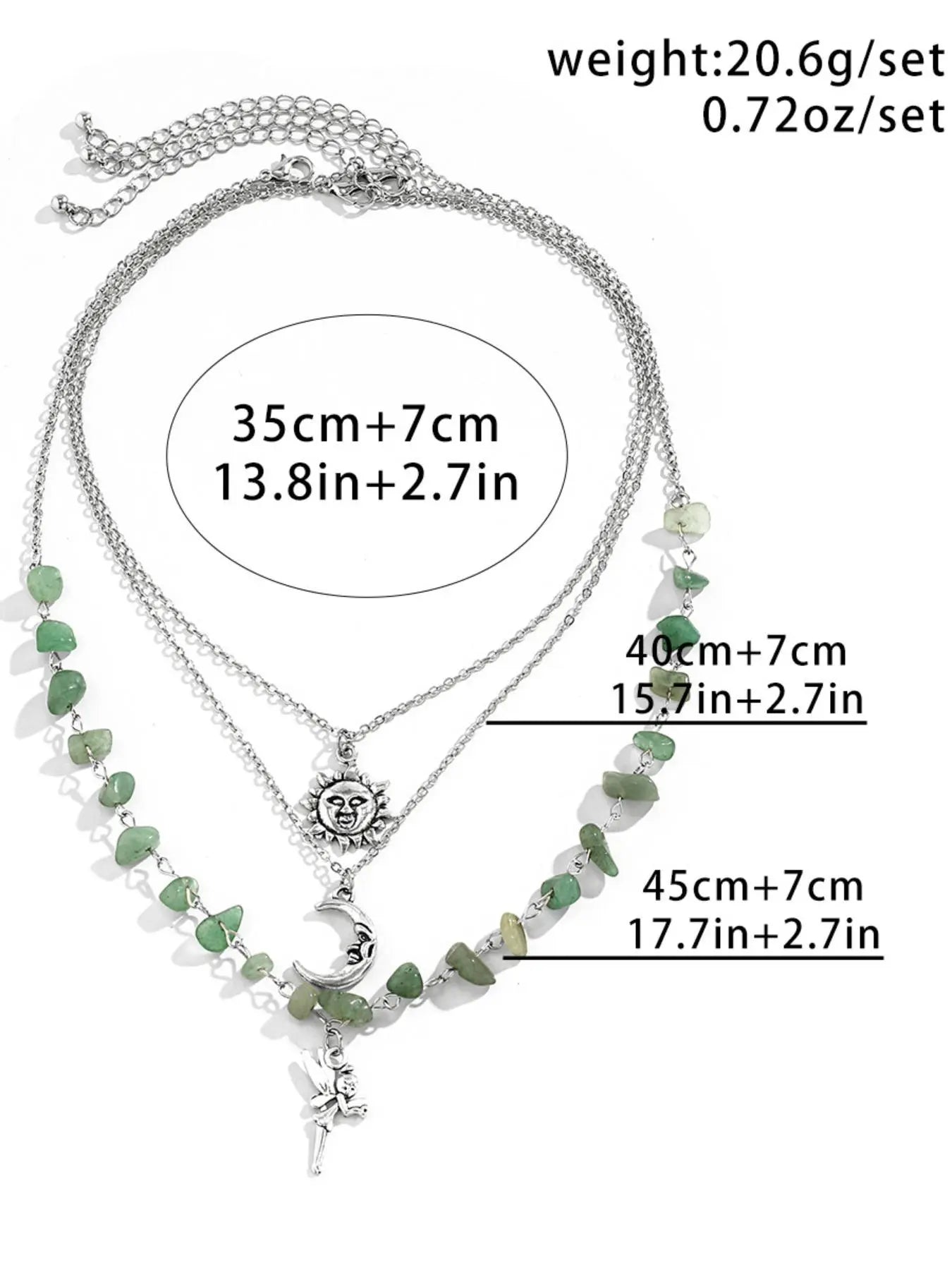 Women's Boho Style Beaded & Pendant Necklace, Vintage Trendy Beaded & Pendant Necklace, Fashionable Jewelry for Women As Gift without Box, Celestial Necklace HNXL0031